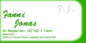 fanni jonas business card